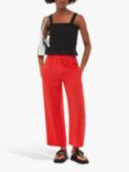 Whistles Linen Pocket Wide Leg Trousers, Red