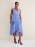 Phase Eight Pleated Brianna Dress, Cornflower, Cornflower