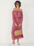 HUSH Amy Diagonal Dots Print Midi Dress, Multi, Multi