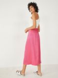 HUSH Marisa Midi Satin Skirt, Bright Pink, Bright Pink