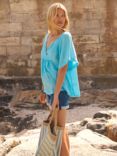 NRBY Angel Gauze Linen Blouse, Turquoise