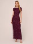 Adrianna Papell Papell Studio Beaded Illusion Sleeve Gown