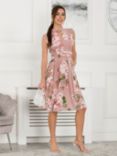 Jolie Moi Emily Mesh Midi Dress, Pink/Multi