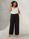 Live Unlimited Curve Chiffon Lined Wide Leg Trousers, Black