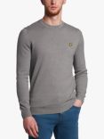 Lyle & Scott Cotton Merino Crew Jumper, Mid Grey Marl