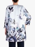 chesca Floral Satin Twill Coat, Pale Aqua/Multi