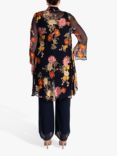 chesca Chrysanthemum Silk Devoree Swing Jacket, Multi