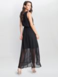 Gina Bacconi Imogen Wrap Maxi Dress, Black