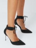 AND/OR Daisey Suede Sweetheart Topline Metal Heel Open Court Shoes, Black