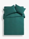 John Lewis Warm & Cosy Plain Brushed Cotton Bedding, Green