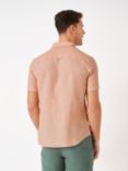 Crew Clothing Linen Short Sleeve Shirt, Coral Orange