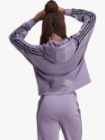 adidas 3-Stripes Zip Up Fleece Hoodie, Shadow Violet