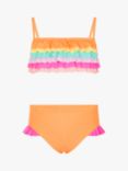 Angels by Accessorize Kids' Ruffle Rainbow Stripe Bikini, Multi
