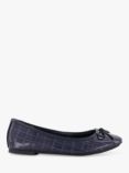 Dune Hallo Flat Pumps, Navy Patent