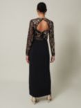 Phase Eight Collection 8 Jacinta Sequin Jersey Maxi Dress, Black/Gold, Black/Gold