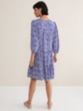 Phase Eight Alicia Ikat Swing Dress, Blue/Ivory