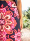 Ro&Zo Moroccan Rose Print Maxi Skirt, Black/Pink