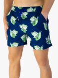 Randy Cow Frogs Swim Shorts with Waterproof Pocket, Navy/Multi