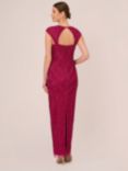 Adrianna Papell Beaded Column Gown Dress, Magenta