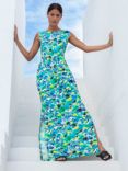 Ro&Zo Abstract Print Jersey Maxi Dress, Blue