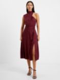 French Connection Aba Satin Dress, Chocolate Truffle