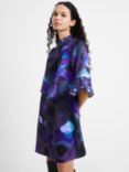 French Connection Eva Harlow Fluted Sleeve Dress, Violet/Multi