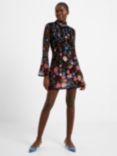 French Connection Astrida Floral Mini Dress, Black/Multi