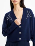French Connection Vhari Long Sleeve Embroidered Cardigan