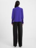 French Connection Crepe High Neck Top, Cobalt Violet