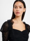 French Connection Edrea Tulle Top, Blackout, Blackout