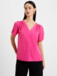 French Connection Light Crepe Top, Fuchsia