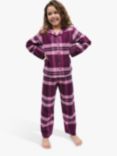 Minijammies Kids' Eve Check Super Cosy Brushed Cotton Pyjamas, Magenta
