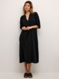 KAFFE Vafla Short Sleeve Midi Dress, Black