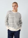 John Lewis Mixed Stripe Jumper, White/Multi