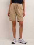 KAFFE Naya Elastic Waist Cotton Shorts, Classic Sand