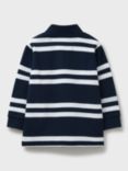 Crew Clothing Kids' Half Zip Stripe Sweatshirt, Navy Blue