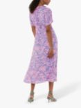 Whistles Dandelion Floral Midi Dress, Pink/Multi
