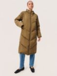 Soaked In Luxury Mylo Puffer Longline Coat, Capers