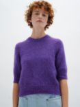 InWear Iole Short Sleeve Knitted Top, Purple Rain