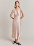 Ghost Lua Plain Satin Midi Dress