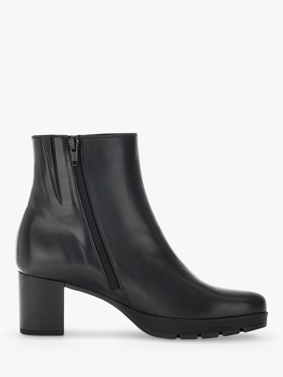 Gabor Essential Wide Fit Leather Ankle Boots, Black at John Lewis Partners