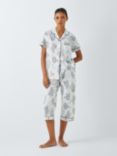 John Lewis Kendra Leopard Shirt Short Pyjama Set, Ivory/Navy