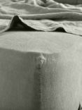 Bedfolk 100% Linen Deep Fitted Sheets, Moss