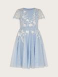 Monsoon Kids' Emmy Embroidered Tulle Party Dress, Blue