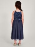 Monsoon Kids' Truth Sequin Occasion Dress, Navy