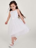 Monsoon Kids' Truth Sequin Bridesmaid Dress, Ivory