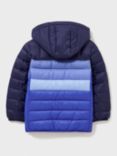 Crew Clothing Kids' Lightweight Colour Block Quilted Jacket, Dark Blue