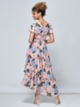 Jolie Moi Danica Floral Print Tiered Maxi Dress, Pink/Multi, Pink/Multi