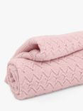 Trotters Baby Merino Wool and Cashmere Blend Pointelle Blanket, Pale Pink