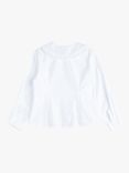 Trotters Kids' Pie Crust Collar Cotton Shirt, White